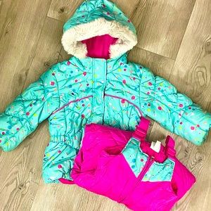 EUC Toddler Girl ZeroXposur Puffer Jacket & Bib Snow Pant Set; 2T